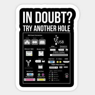 When in Doubt, try Another Hole Funny Humor T-Shirt Tee Sticker